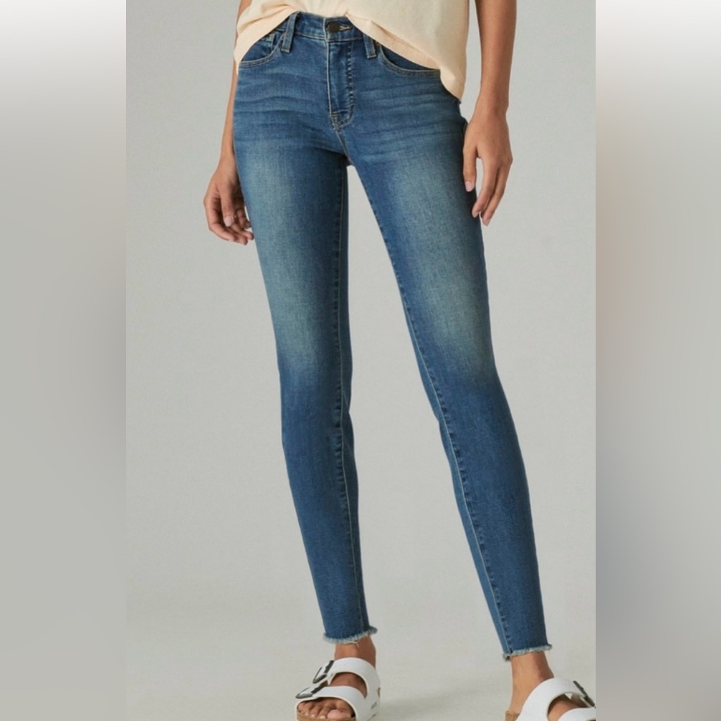 Lucky Brand Woman’s Ava Skinny Blue Jeans Mid Rise Jeans Sz 27 Euc No Flaws